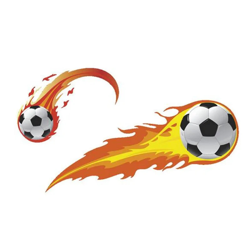 1PC Cute Fire Football Wall Stickers For Kids Bathroom Gift Home Decals Soccer Funs 3D Mural Art Sport Game Pvc Poster 20*30
