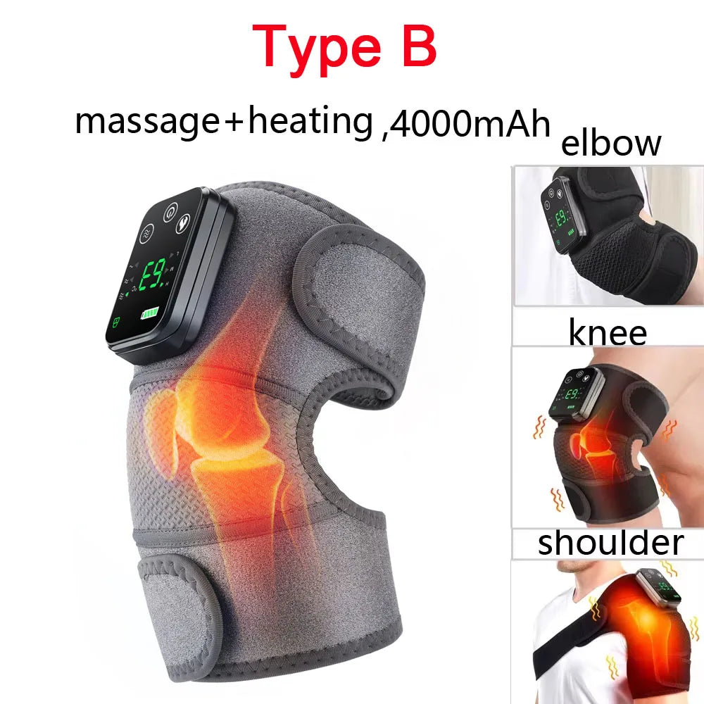 3 in 1 Cordless Thermal Knee Pad Knee Shoulder Massager Vibration Leg Arm Joint Brace Muscle Relax Joint Brace Muscle Relaxation