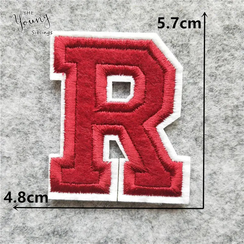 DIY write yourself red Letter A-Z Iron On Patch DIY embroidered Applique Clothing Sewing thermo-stickers Badges Accessories