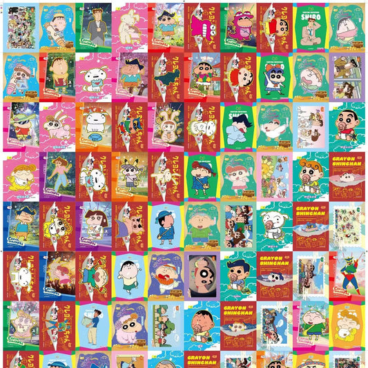 Crayon Shin-Chan Figure Card Laser Card Peripherals Kids Party Kawaii Cartoon Card Toys Team Sports Cute Games Card Toys Gifts