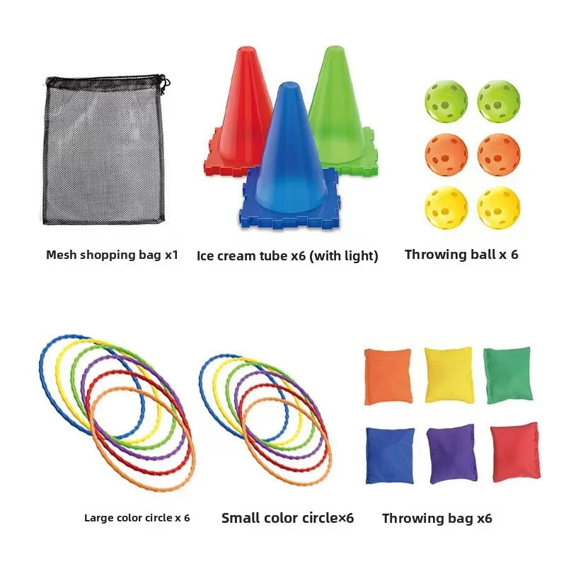 Glowing Ice Cream Cone Lap Throwing Sandbag Cone Toys Outdoor Park Camping Party Games Best Gifts for Kids