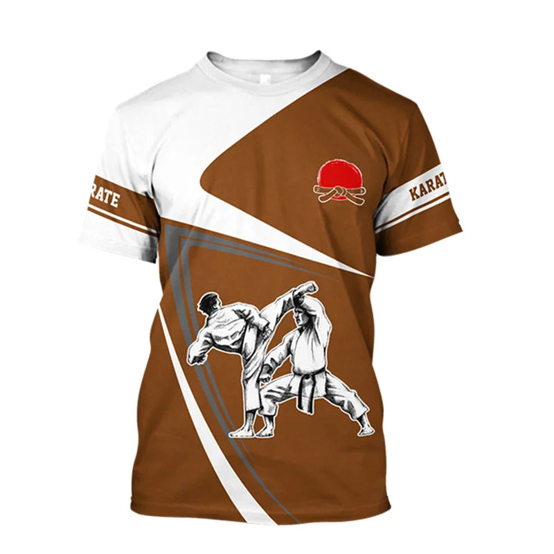3D Karate Print T Shirt Martial Art Wushu Graphic T-shirts For Men Kid Fashion Streetwear Short Sleeves Sports Gym Clothing Tops