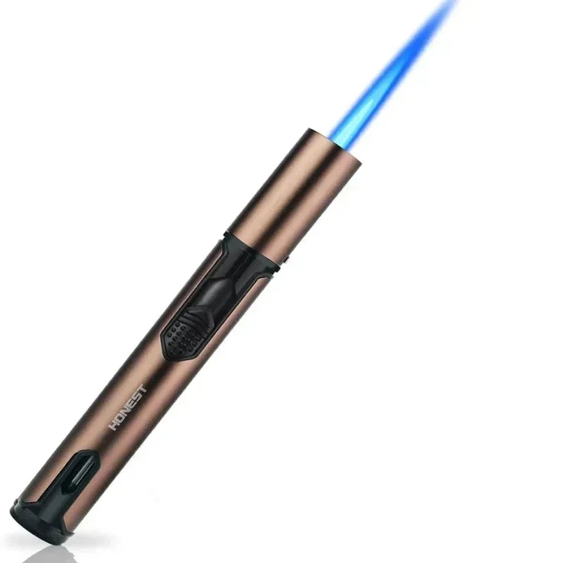 HONEST Metal Windproof Lighter Jet Flame Inflatable Pen Style Butane Lighter, Kitchen Barbecue Candle Camping Men's Small Tool