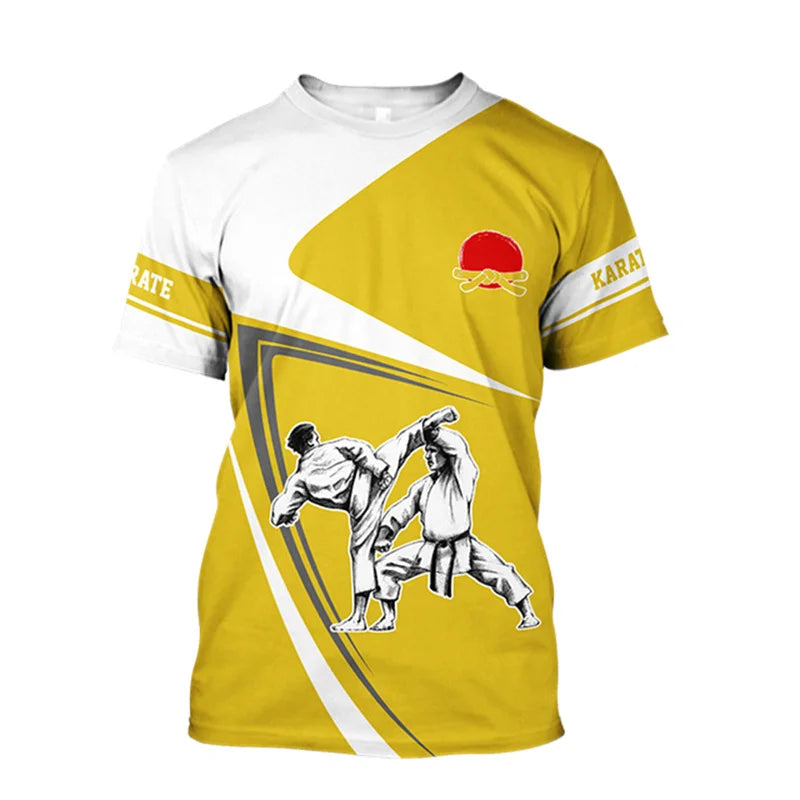 3D Karate Print T Shirt Martial Art Wushu Graphic T-shirts For Men Kid Fashion Streetwear Short Sleeves Sports Gym Clothing Tops