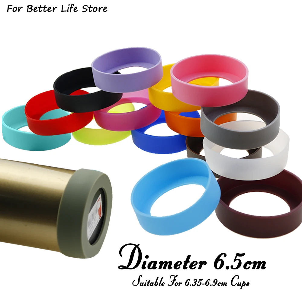 1PCS 6.5CM Silicone Cup Bottom Protective Case Cover Holder Thermos Base   From Impacting Not Deformed Good Toughness Odorless