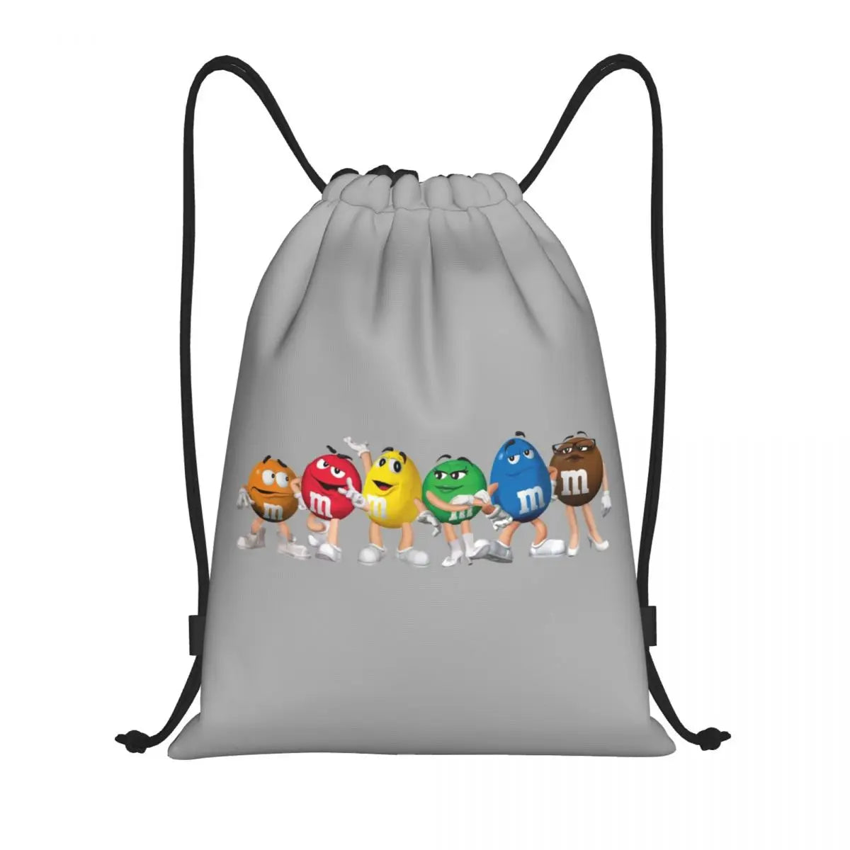 Candy M&M's Chocolate Meme Drawstring Backpack Sports Gym Sackpack String Bags for Hiking