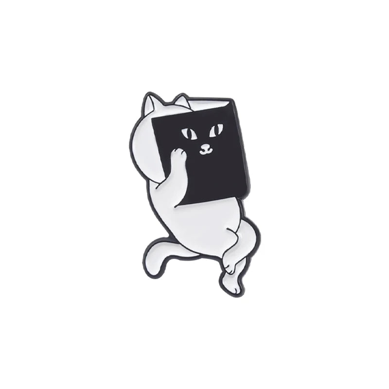 Lovely Animal Enamel Pin Custom Cat Penguin Panda Read A Book Brooch Bag Lapel Pin Cartoon Funny Badge Jewelry Gift for Kid