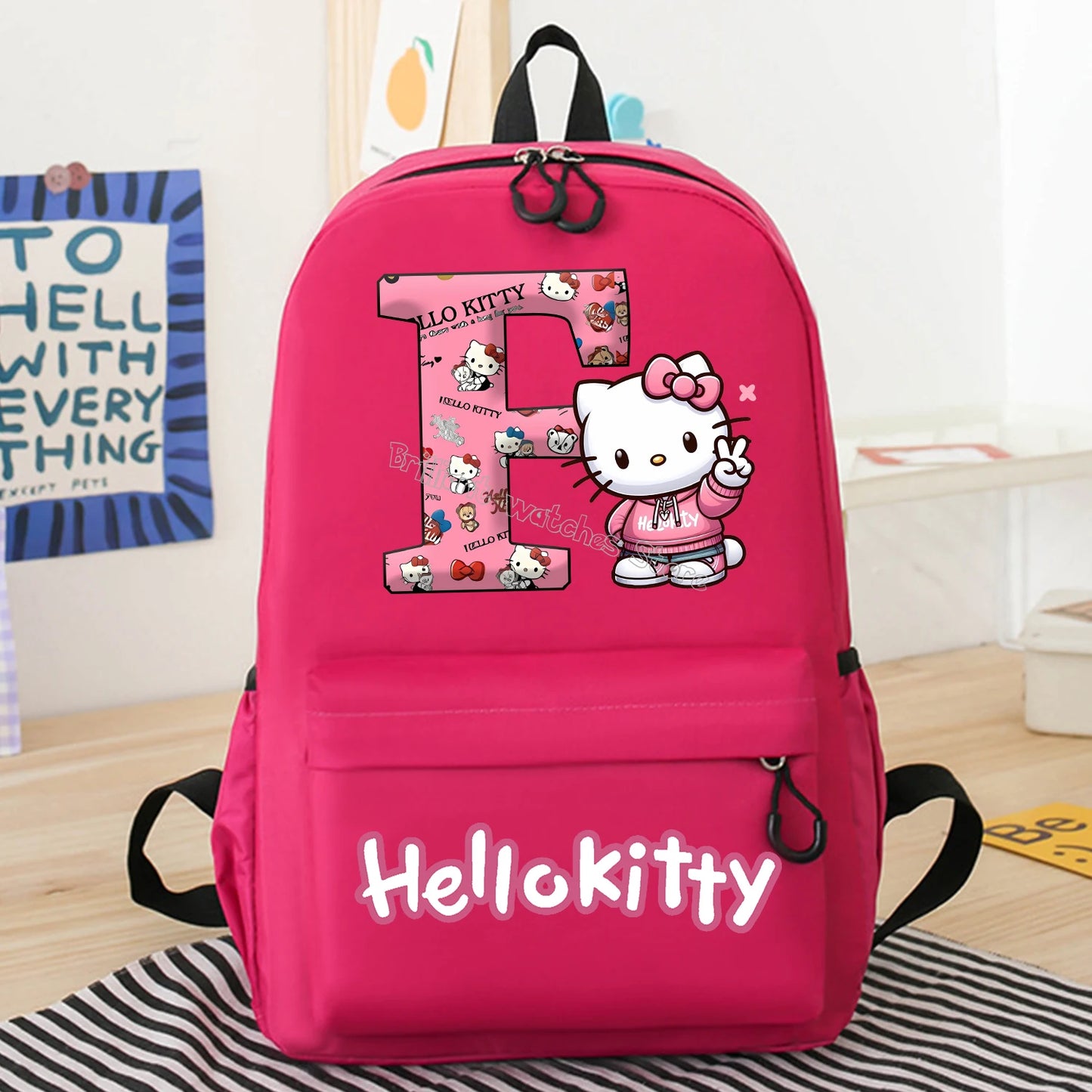 Hello Kitty New Backpack Cute Cartoon Schoolbag Pink Girls Anime Knapsack Student Large-capacity Bags Kids Book Storage Bag Gift