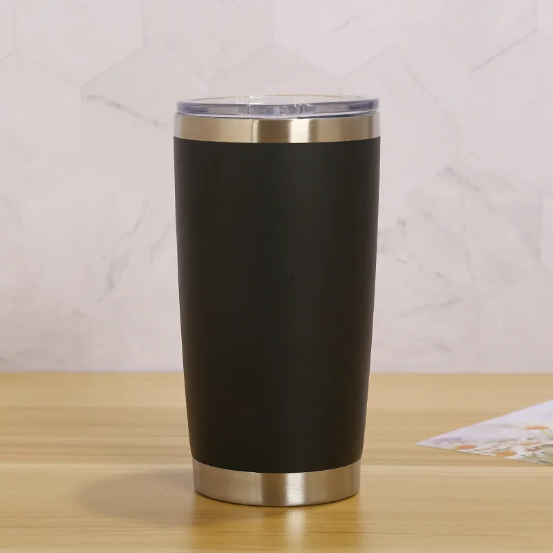 20oz Insulated Tumbler With Lids, Stainless Steel Double Vacuum Coffee Tumbler Cup, Durable Personalized Name Logo Coffee Cups