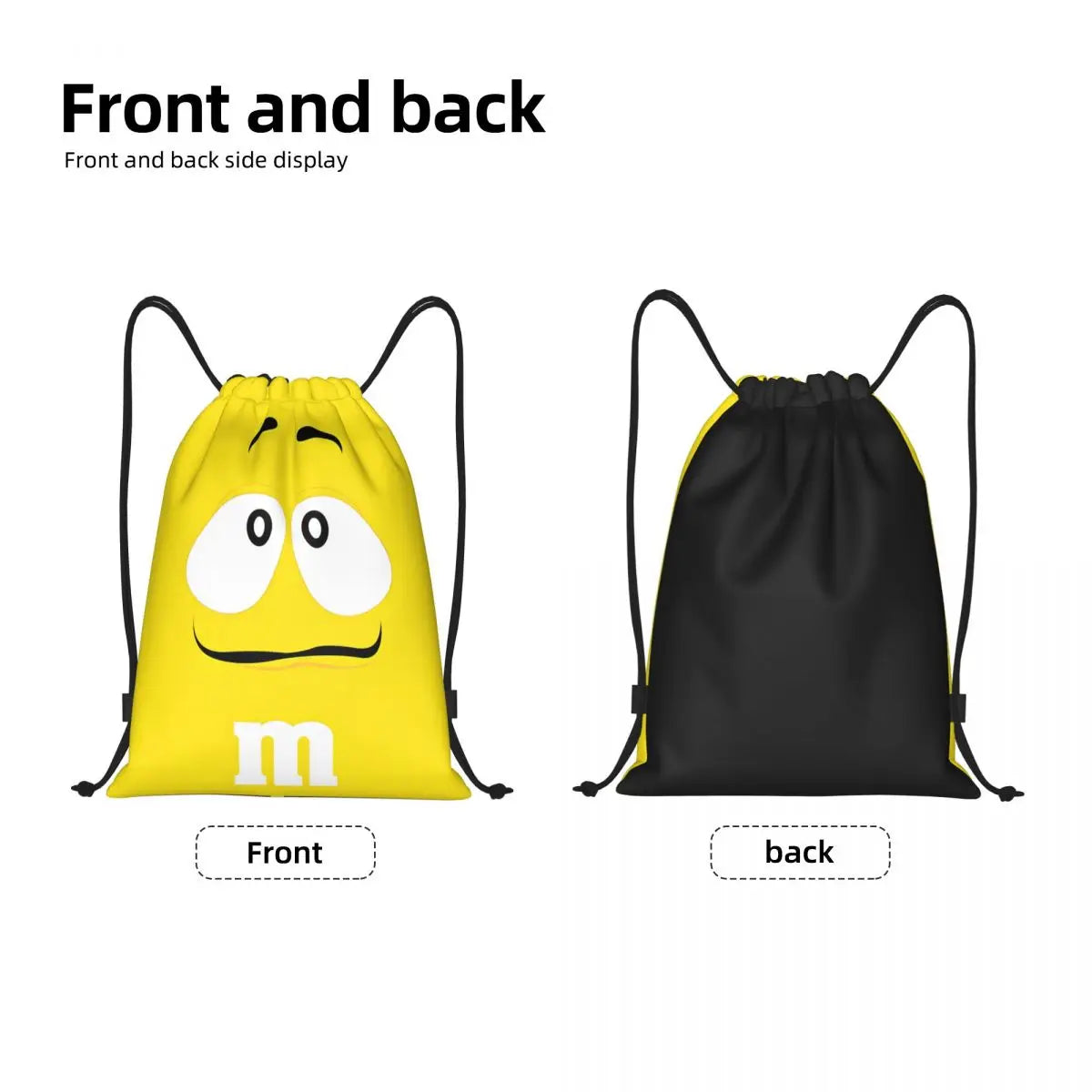 Candy M&M's Chocolate Meme Drawstring Backpack Sports Gym Sackpack String Bags for Hiking