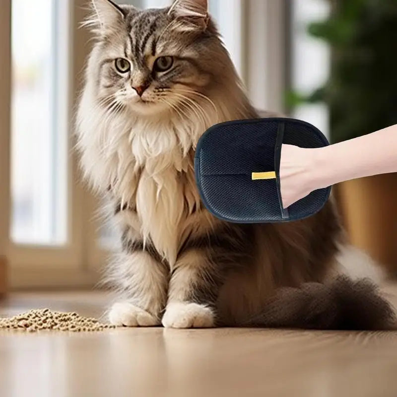 Grooming Gloves for Dogs Pet Hair Remover Gloves for Washing Double-Sided Static Removal Mitten for Pet Hair Reusable Gloves