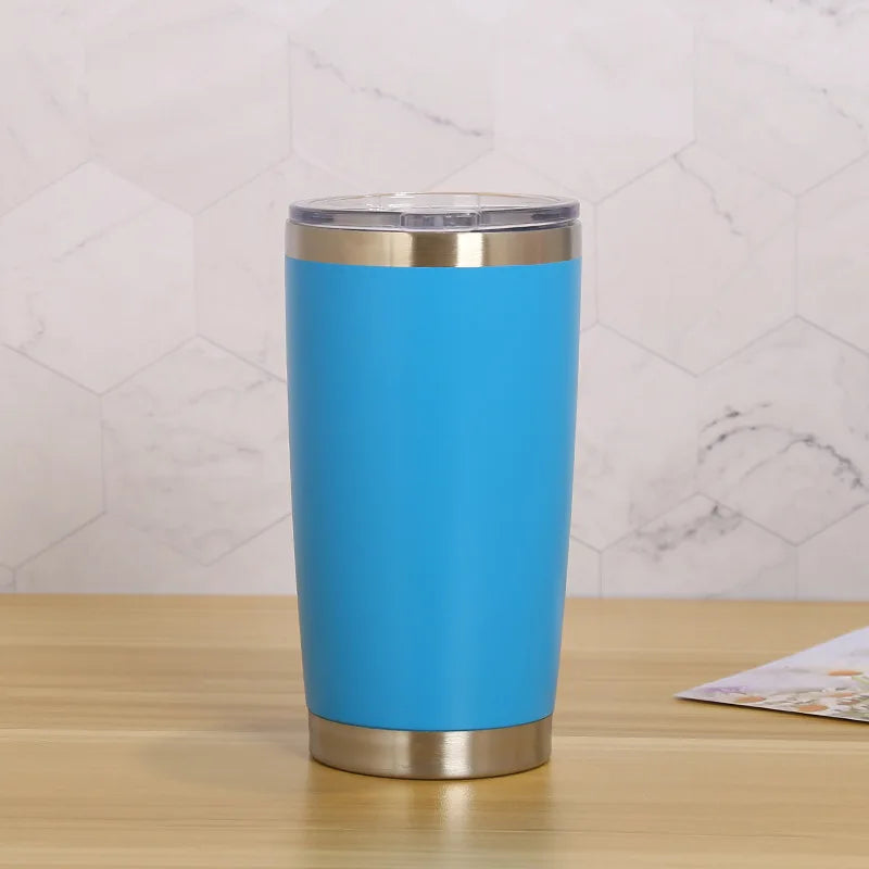 20oz Insulated Tumbler With Lids, Stainless Steel Double Vacuum Coffee Tumbler Cup, Durable Personalized Name Logo Coffee Cups