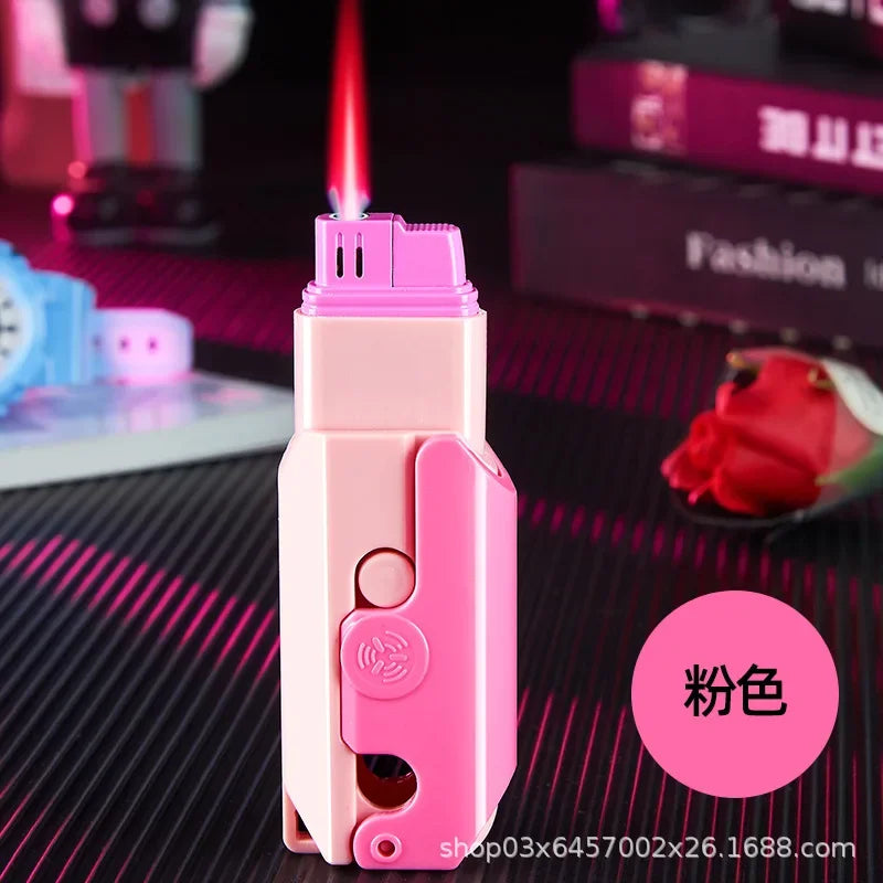 2025 Carrot Knife Lighter Refillable Red Flame Windproof Decompression Radish Folding Fidget Stress Anxiety Novelty Lighters
