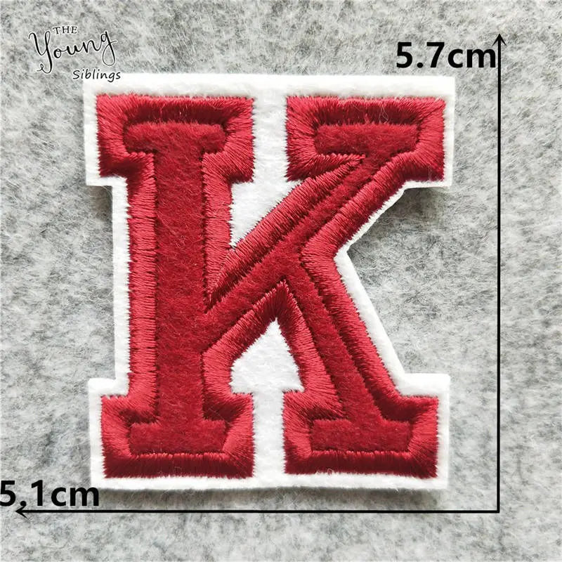 DIY write yourself red Letter A-Z Iron On Patch DIY embroidered Applique Clothing Sewing thermo-stickers Badges Accessories