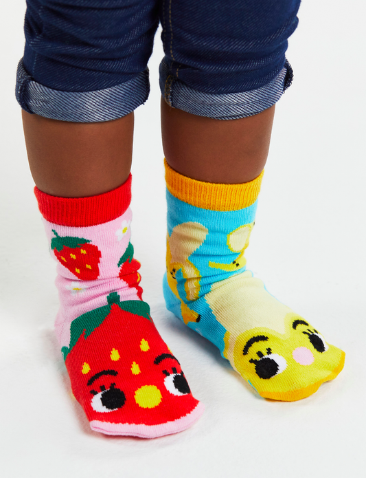 KIDS STRAWBERRY & BANANA NO SLIP SOCKS-0