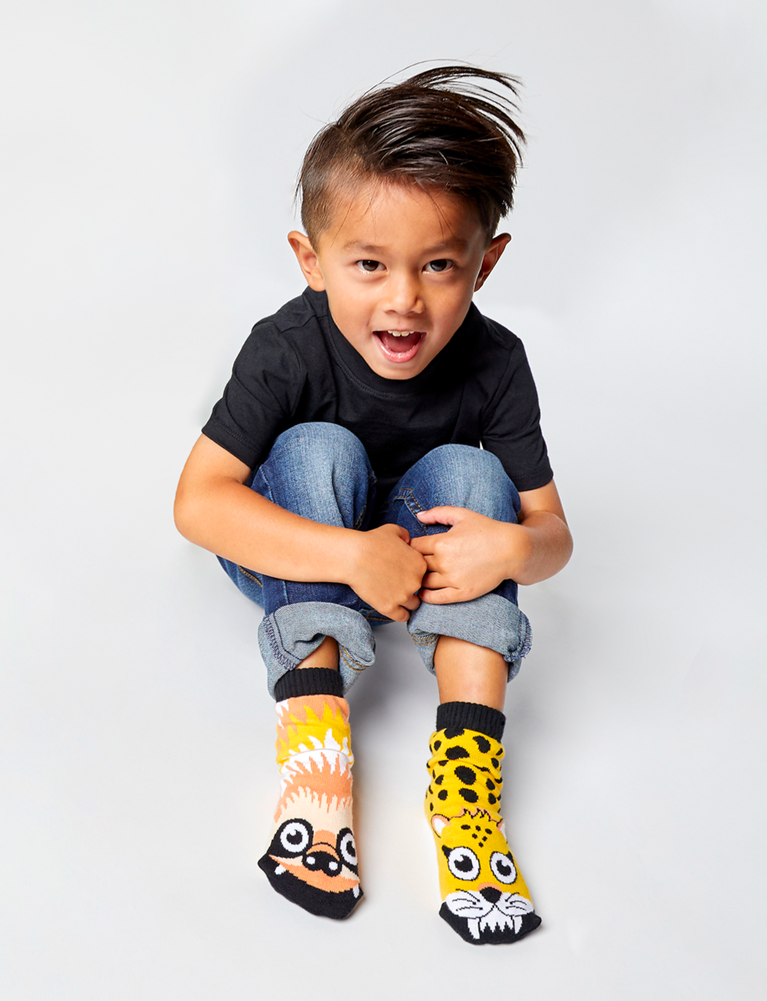 KIDS SLOTH & CHEETAH NO SLIP SOCKS-2