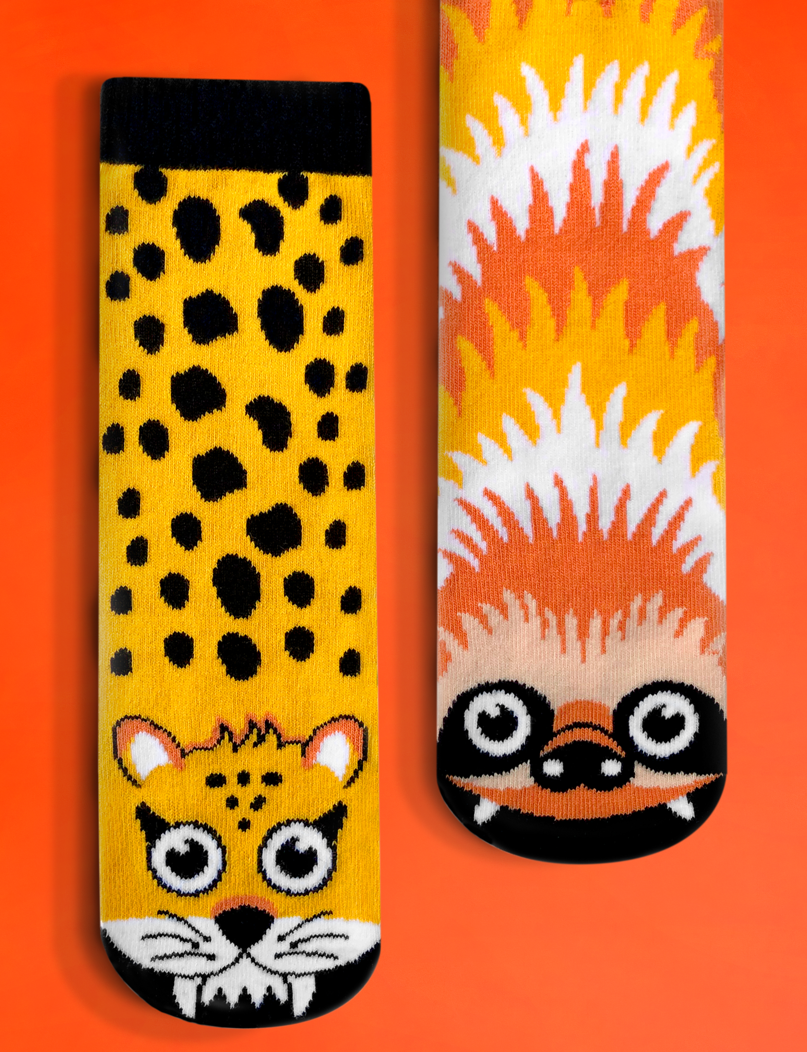 KIDS SLOTH & CHEETAH NO SLIP SOCKS-1